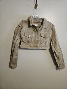 Forever21 Women's Cropped Tan Denim Jacket Size Small - Picture 1 of 9