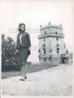 Press Photo Carol Ann Kennedy At Tower Of Belem Lisbon
