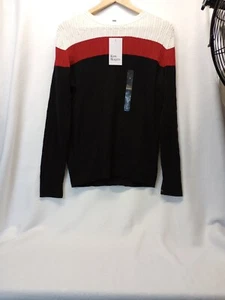 Kim Rogers Crew Medium Sweater Tricolor New - Picture 1 of 3