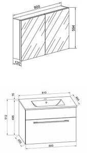 3-tlg. Waschplatz Waschtisch Badinos Schublade SC - Bild 1 von 9