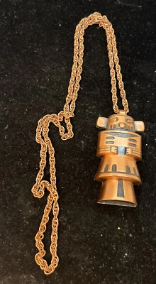 Vintage Rare Pendant Solid Copper Incan Mayan Aztec Figurine Necklace Bell Trade - Image 1 of 4
