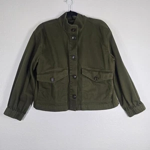 Madewell Women Small Military Utility Jacket Pockets Button Down Green Casual - Picture 1 of 12