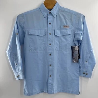 Bimini Bay Outfitters Men's Size S Blue Long Sleeve Button Down Fishing Shirt - Image 1 of 4