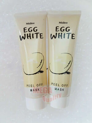 2 x Mistine Egg Bright Whiten Poreless AntiBlackhead Peel Off Face Facial Mask - Image 1 of 4