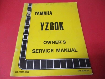 OEM ORIGINAL YAMAHA OWNERS SERVICE MANUAL 1983 YZ60 Foto 1 de 2