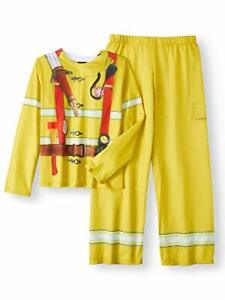 Boy's Fire Man Firefighter Themed Costume Pajama Pants Set