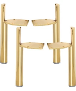 Patas de Mueble de Metal 6"H 15cm TCHOSUZ Pack de 4 Patas de Mesa Montadas Laterales Dorado - Imagen 1 de 6