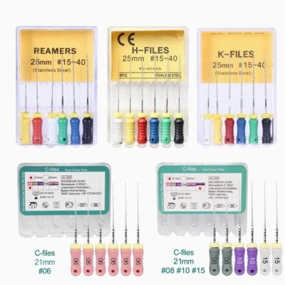 Dental Endodontic SS C/H/K/R-FILES Endo Root Canal File Rotary Reamer Hand Use