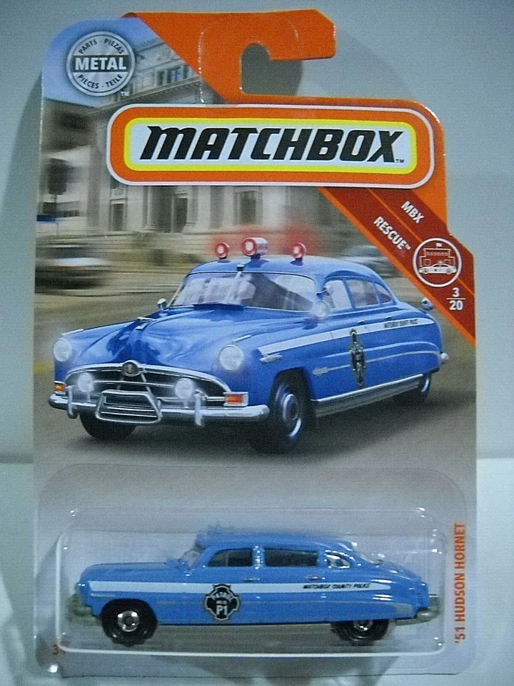 MATCHBOX 51 HUDSON HORNET POLICE CAR ON CARD - Image 1 of 1