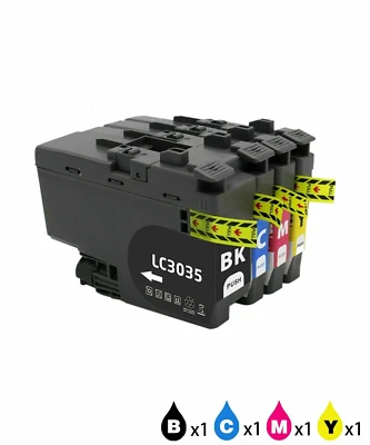 CompatibIe LC3035BK LC3035C LC3035M LC3035Y XXL Brother Ink Cartridges - Image 1 of 4