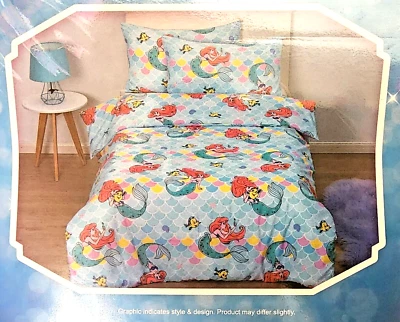 NEW Licensed Disney Princess Single Bed Quilt Doona Cover Set "LITTLE MERMAID" - Image 1 of 4