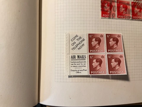 QV-QE INC 1936 KEVIII Booklet Panes Inverted PB5 MINT AND USED Cover