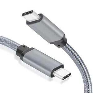 USB C to USB C Cable 3.1 Gen1 Type C Nylon Braided &Fast Charging (6.6 ft /Grey) - Photo 1 sur 6