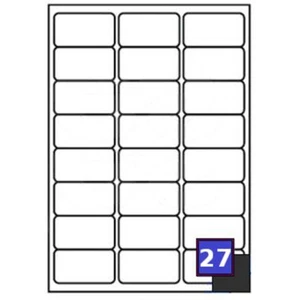 27 Labels Per A4 Sheet 63.5 x 29.6mm White Address Self Adhesive Inkjet Laser - Picture 1 of 19