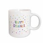 3dRose Happy Diwali  festival of light celebration colorful rainbow text Mug