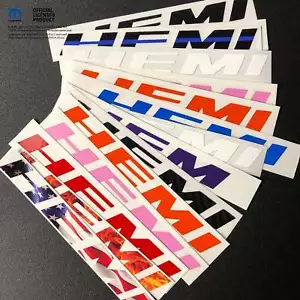 Dodge HEMI Fender Emblem Insert Overlay Decals SOLID COLOR Fits 11-19 Challenger - Foto 1 di 22