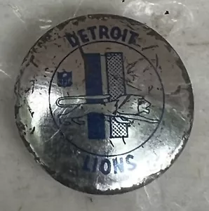 Pin trasero vintage de 7/8"" de los Detroit Lions década de 1960 AFL NFL línea Lar Lu con solapa - Imagen 1 de 8