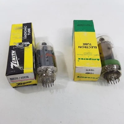 Lote 2 Tubo de Vacío Zenith Radionic Amperex 36KD6 40KD6 De Colección Foto 1 de 4