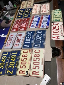 Lot of 20 Vintage Ohio Car License Plates, nine pairs and two singles - Picture 1 of 7