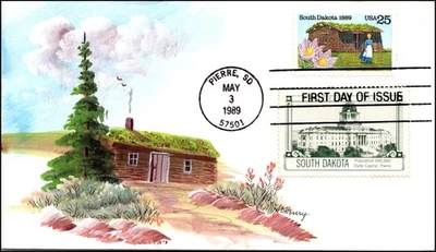 Scott 2416 25 Cents South Dakota AO Henry Hand Painted FDC 3 Of 14 - Image 1 of 2