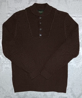 Suéter Eddie Bauer 4 Botones Henley Hombres Talla Med 100% Algodón Tejido Grueso Foto 1 de 4