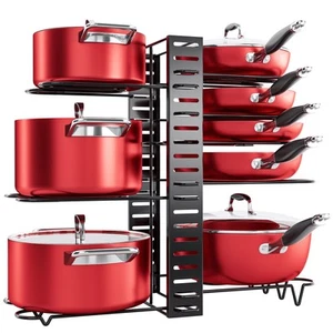 Pots and Pans Organizer Rack under Cabinet, 8-Tier Kitchen Organizers and Sto... - Picture 1 of 6