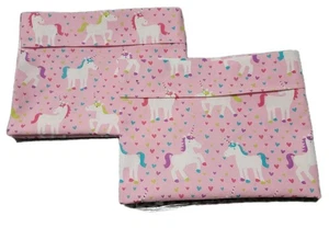 Juego de 2 Fundas de Almohada Rosa Caseras con Unicornios Tela Polialgodón 20 X 30... - Imagen 1 de 4