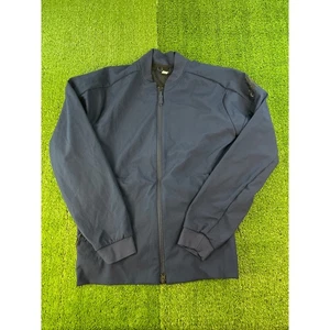 Adidas Men's Navy Blue Bomber Jacket Lightweight Casual Zip Up Outerwear Medium - Picture 1 of 6