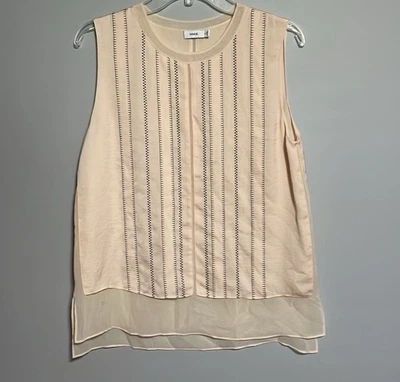 Blusa Vince Tan sem mangas com seda tamanho médio  - Imagem 1 de 4