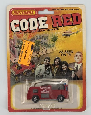 Спичечный коробок 1981 винтажный код красный LAFD трубка пожарная машина 01-02-93 карточка - Изображение 1 из 4