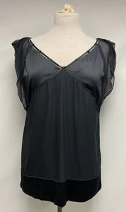 DIANE VON FURSTENBERG Beautiful Black Summer Ladies Blouse SZ 8 - Picture 1 of 5