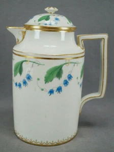 Authentic Royal Vienna Hand Painted Blue Bell Flowers & Gold Coffee Pot C.1803 - Picture 1 of 12
