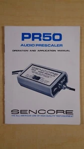 Sencore PR50 Audio Prescaler Operation Application Pocket Manual 7E B3 - Picture 1 of 2