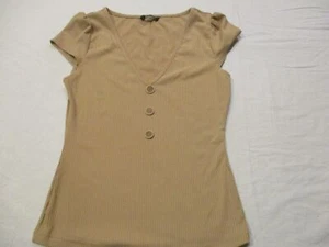 Womens shein beige shirt sz s - Picture 1 of 5