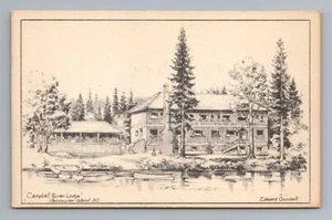 Edward Goodall Campbell River Lodge Vancouver Island BC Canada Vintage Postcard - Picture 1 of 2