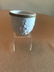 Italien Mottahedeh weiß Porzellan Goldrand geprägt Topf Vintage Muttertag Geschenk - Bild 1 von 4