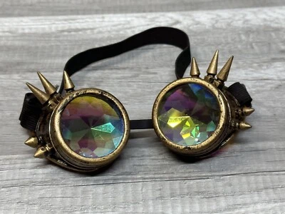 Steampunk Retro Goggles Spiked  Vintage Copper Bronze Cosplay C.F. GOGGLE E2 - Image 1 of 4