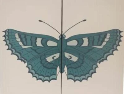 Butterfly Print on Canvas, Framed Wall Art, Ready to Hang--2 panels painting - Image 1 of 2