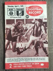 1976 VFL AFL football record Carlton Blues V Collingwood Magpies April 3 - Picture 1 of 5