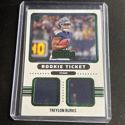 2022 Contenders Football Jersey Patch treylon burks dual patch - Image 1 of 2