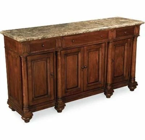 Thomasville Fredericksburg Marble Top Mahogany Dining Sideboard/Credenza/Buffet  - Picture 1 of 2