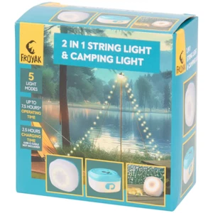 Lampada da campeggio e cavo luminoso 2 in 1 Froyak 8 metri | 10x9x5 cm - Foto 1 di 4