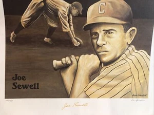 JOE SEWELL SIGNED & NUMBERED DON SPRAGUE LITHOGRAPH Cleveland Indians HOF - Picture 1 of 4