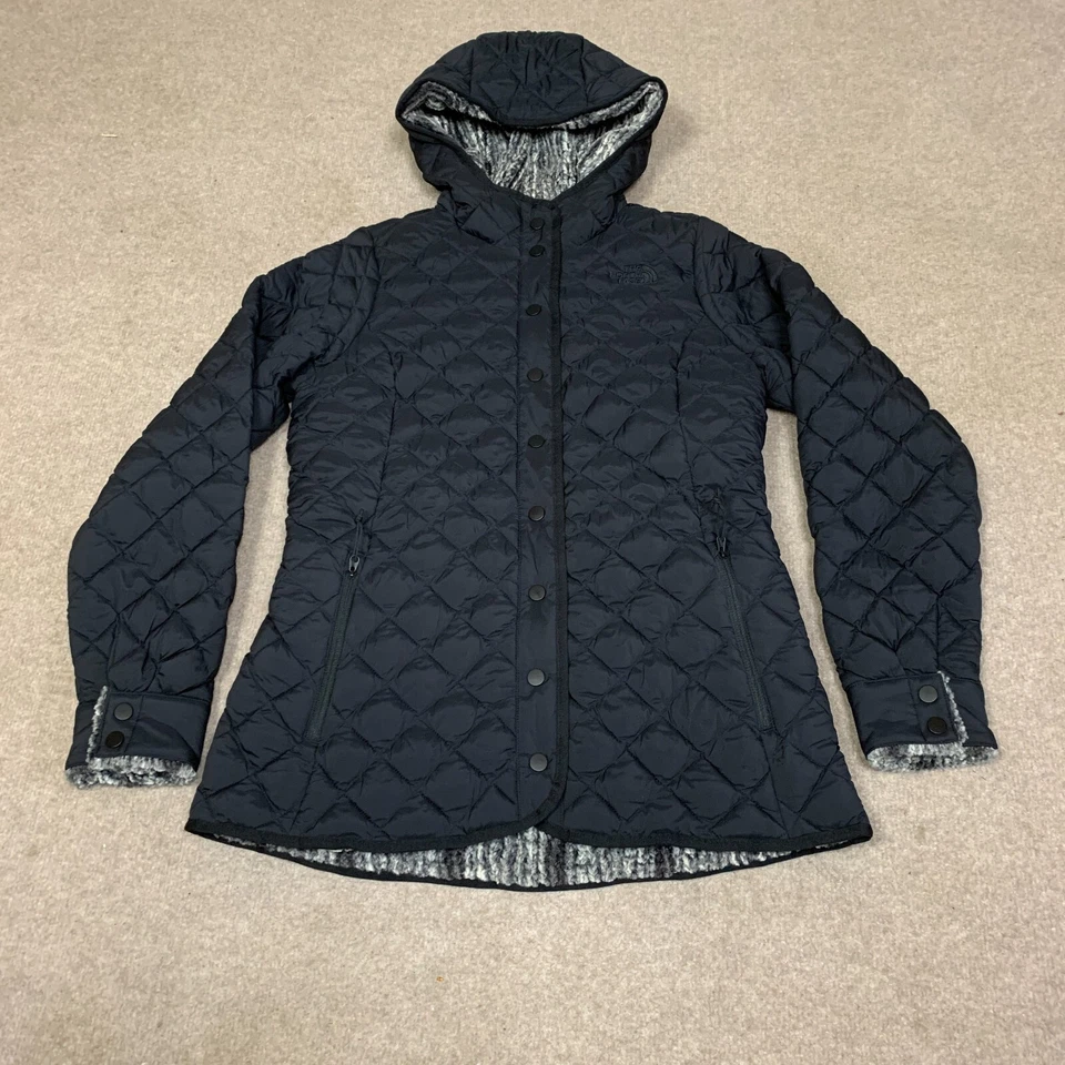 Chaqueta Thermoball The North Face para mujer S negra polar forrada Sherpa botón a presión Foto 1 de 4