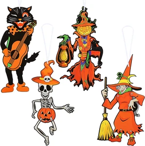 Vintage Halloween Party Decoration Jointed Figures Halloween Door Hangers Hallow - Picture 1 of 6