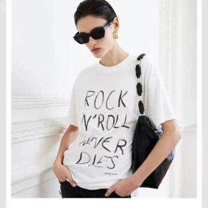 Camiseta informal manga corta estampado letras cuello redondo Anine Bing 2025 para mujer - Imagen 1 de 11