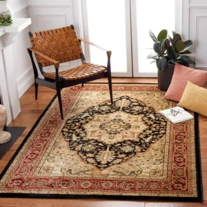 4x6 Oriental Medallion Rug Carpet Traditional Area Tribal Black Red Gold Accent - Picture 1 of 3