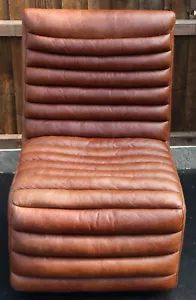 Timothy Oulton Halo Leather Ribbed Tilt/Swivel Office Chair - Great Condition - Picture 1 of 3