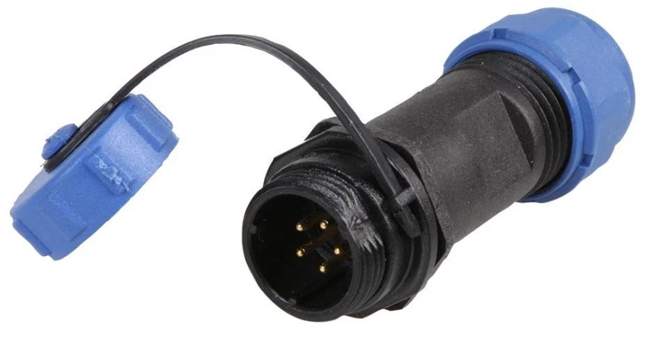 PRO ELEC - Circular Threaded Connector Inline Plug, 5-Pole, 5-8mm, IP68 - Image 1 of 1