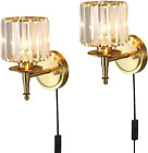 Hhqoakua Wall Sconces Set Of Two, Crystal Wall Lighting, Lampshade For Led Bulbs